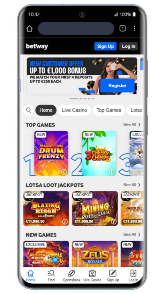 Betway Casino hjemmesiden til det norske casino