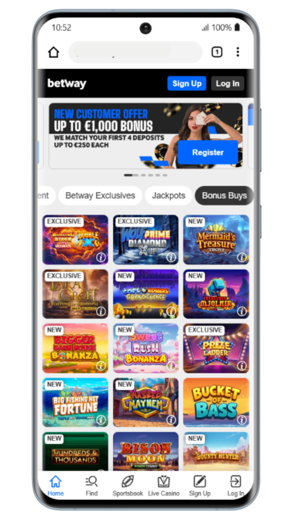 Betway Casino bonus uten innskudd