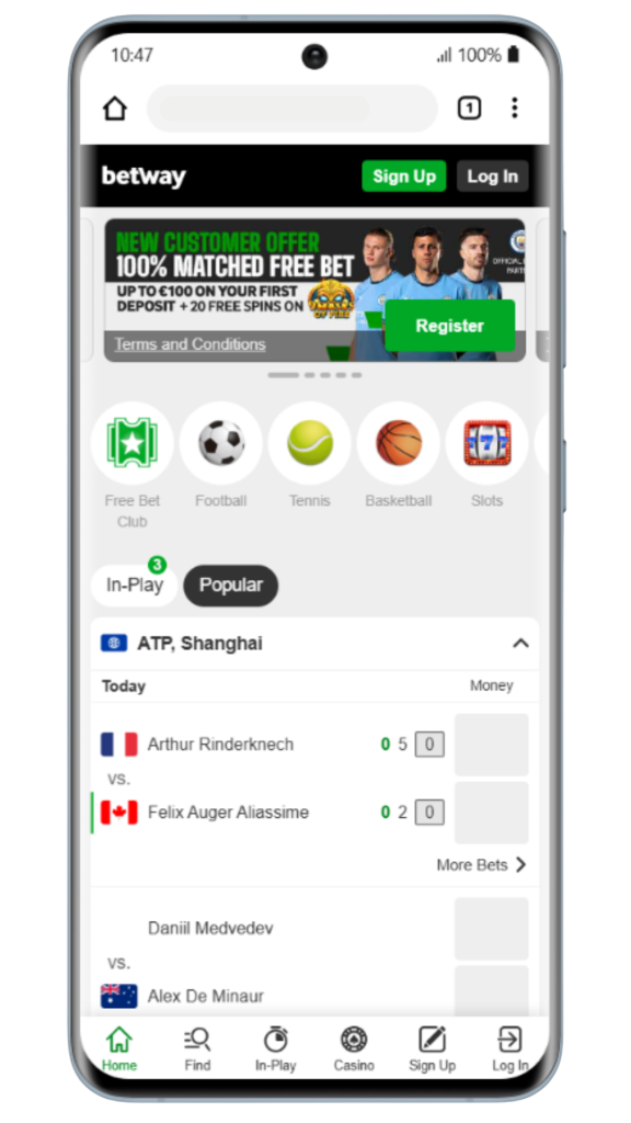 Sportsspill hos betway casino